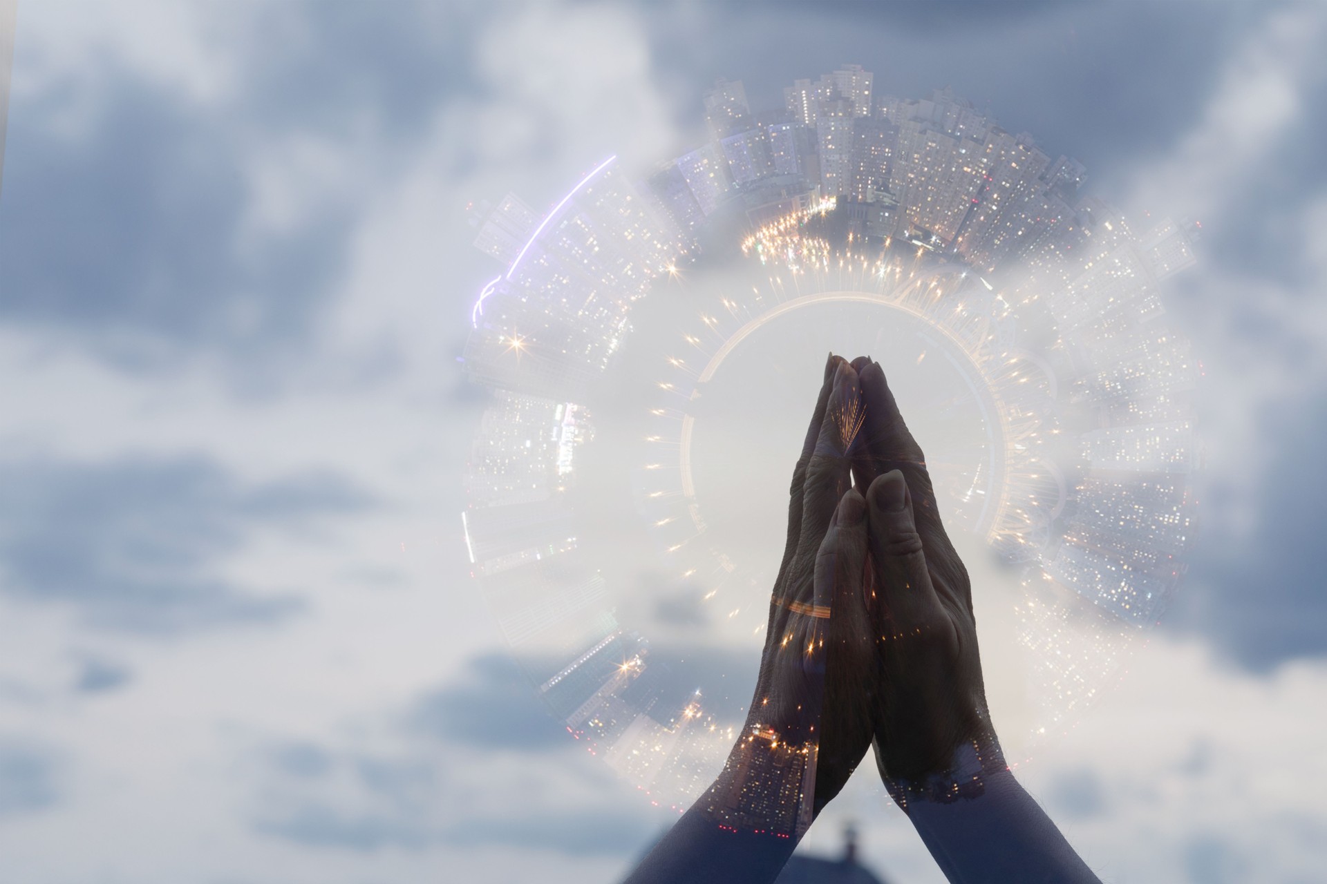 Harmony between the spiritual and urban worlds.